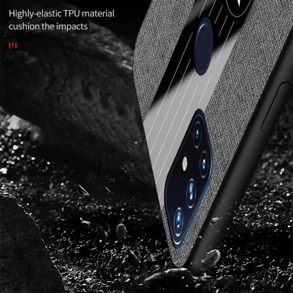 For OnePlus Nord N10 5G XINLI Stitching Cloth Texture Shockproof TPU Phone Case(Black)
