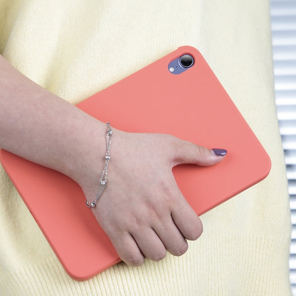 For iPad mini 2024 / mini 6 Mutural Silicone Microfiber Tablet Case(Pink Orange)