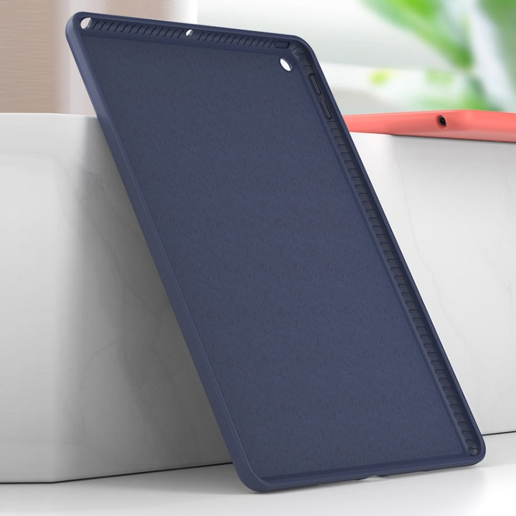 For iPad 10.2 2021 / 2020 / 2019 Mutural Silicone Microfiber Tablet Case(Midnight Blue)