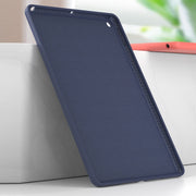 For iPad 10.2 2021 / 2020 / 2019 Mutural Silicone Microfiber Tablet Case(Midnight Blue)