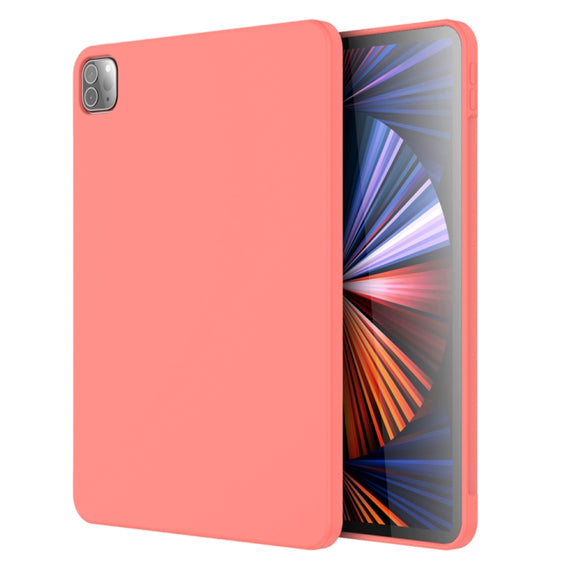 For iPad Pro 11 inch 2022 / 2021 / 2020 Mutural Silicone Microfiber Tablet Case(Pink Orange)