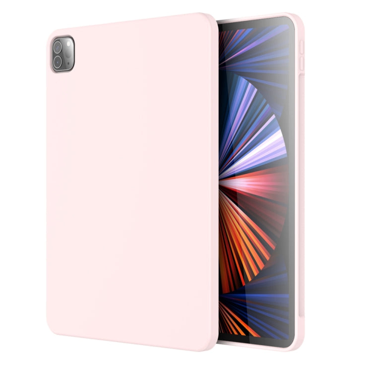 For iPad Pro 12.9 inch 2022 / 2021 / 2020 Mutural Silicone Microfiber Tablet Case(Pink)