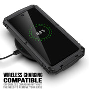 For Samsung Galaxy S21 FE R-JUST Rugged Phone Case with Holder(Black)