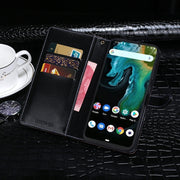 For Cubot Max 3 idewei Crocodile Texture Leather Phone Case(Dark Blue)