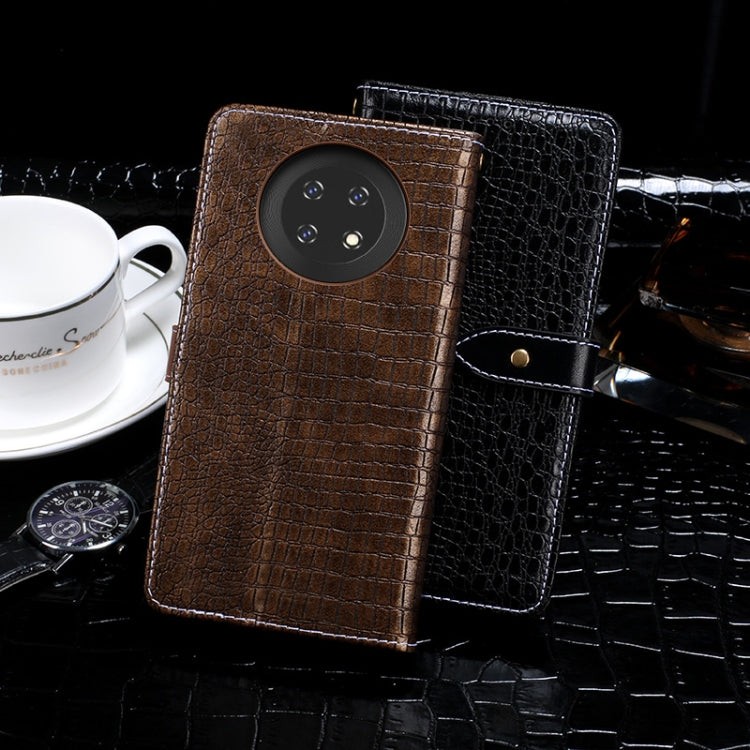 For Cubot Note 9 idewei Crocodile Texture Leather Phone Case(Black)