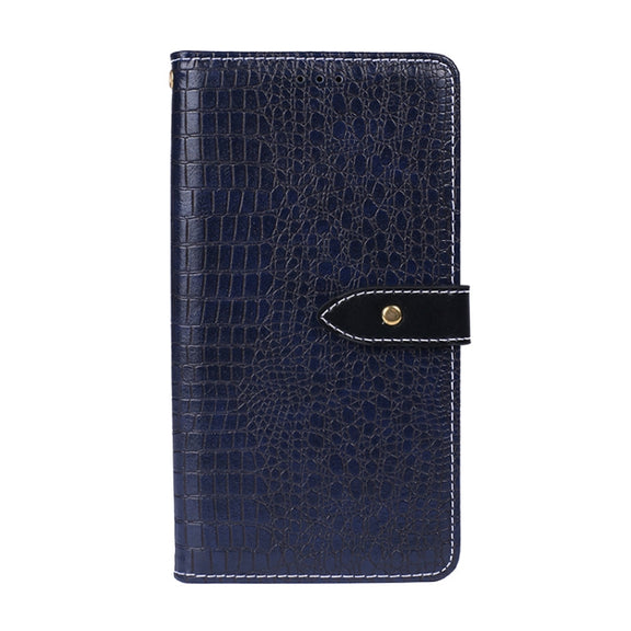For Cubot Note 9 idewei Crocodile Texture Leather Phone Case(Dark Blue)