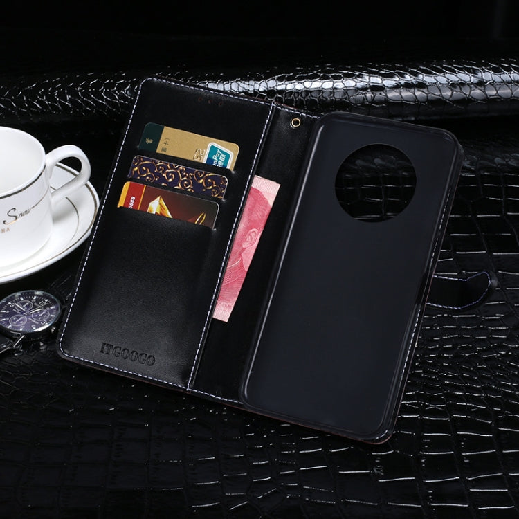 For Cubot Note 9 idewei Crocodile Texture Leather Phone Case(Dark Blue)
