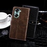 For Honor 60 Pro idewei Crocodile Texture Leather Phone Case(Dark Blue)