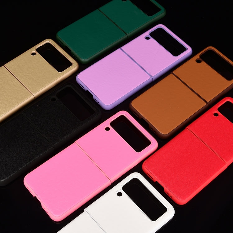 For Samsung Galaxy Z Flip3 5G Plain Texture Phone Case(Purple)
