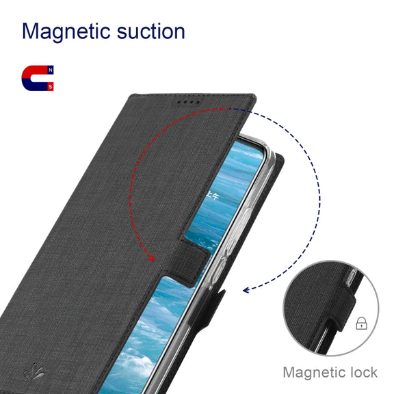 For Sharp Aquos Sense 6 ViLi K Series Magnetic Buckle Horizontal Flip Leather Phone Case(Black)