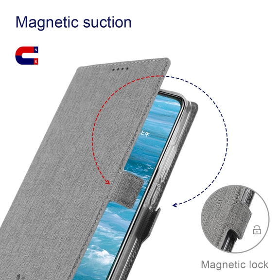 For Sharp Aquos Sense 6 ViLi K Series Magnetic Buckle Horizontal Flip Leather Phone Case(Grey)