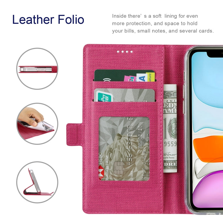 For Sharp Aquos Sense 6 ViLi K Series Magnetic Buckle Horizontal Flip Leather Phone Case(Rose Red)