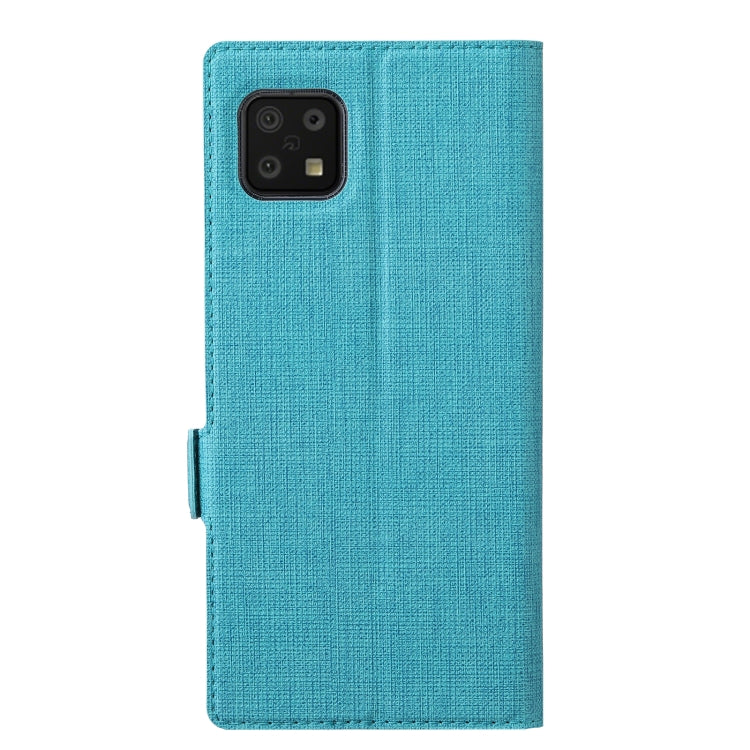 For Sharp Aquos Sense 6 ViLi K Series Magnetic Buckle Horizontal Flip Leather Phone Case(Blue)