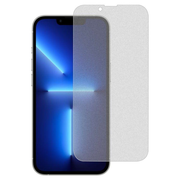 For iPhone 16e / 13 / 13 Pro Transparent Frosted Full Screen Tempered Glass Film