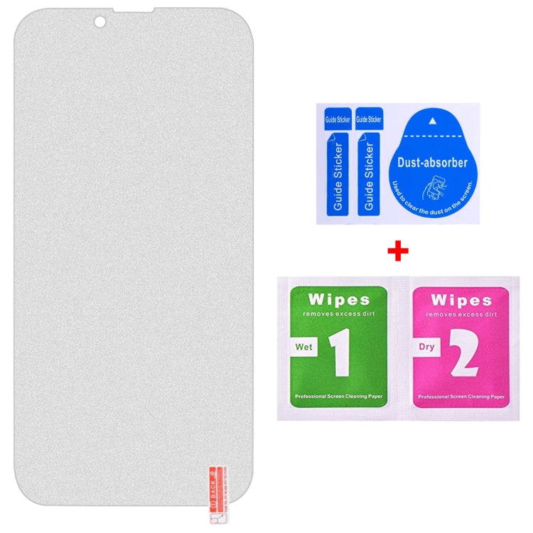 For iPhone 16e / 13 / 13 Pro Transparent Frosted Full Screen Tempered Glass Film