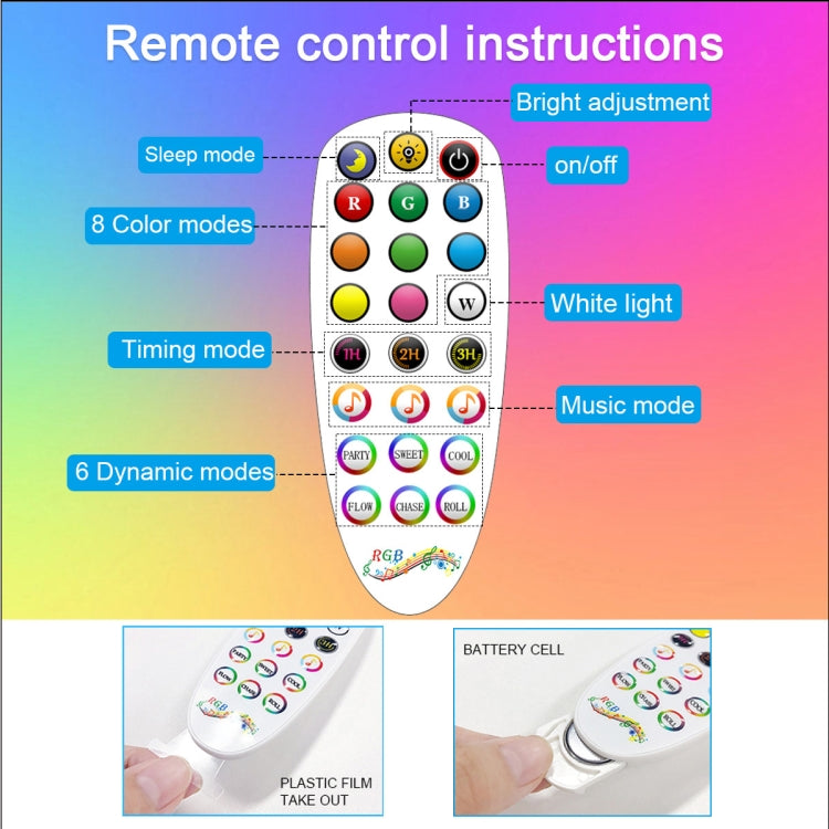 GVVOOHOME LED Symphony Remote Control Floor Atmosphere Light, Power Supply:US Plug