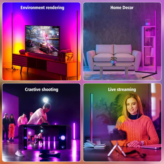 LED Symphony RGB Atmosphere Floor Light with Remote Control, Length:1.2m