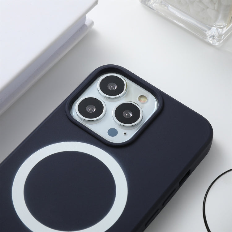 For iPhone 13 mini Silicone Magsafe Phone Case (Black)