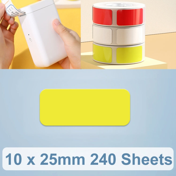 10 x 25mm 240 Sheets Thermal Printing Label Paper Stickers For NiiMbot D101 / D11(Yellow)