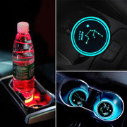 2 PCS Car Constellation Series AcrylicColorful USB Charger Water Cup Groove LED Atmosphere Light(Aquarius)