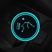 2 PCS Car Constellation Series AcrylicColorful USB Charger Water Cup Groove LED Atmosphere Light(Aquarius)