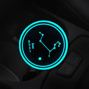 2 PCS Car Constellation Series AcrylicColorful USB Charger Water Cup Groove LED Atmosphere Light(Leo)