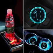 2 PCS Car Constellation Series AcrylicColorful USB Charger Water Cup Groove LED Atmosphere Light(Libra)