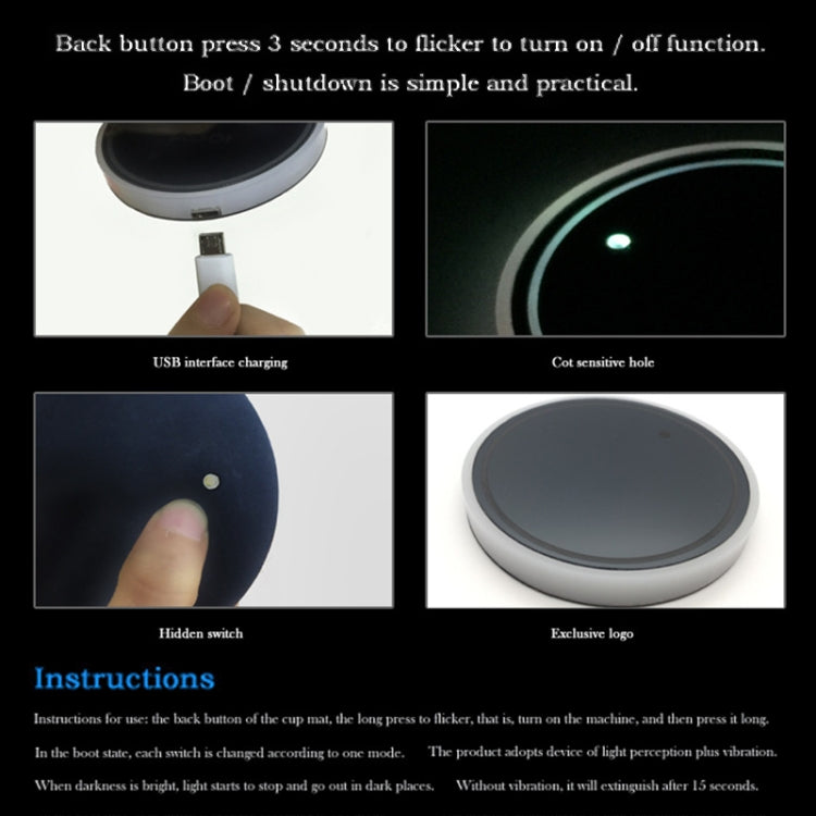 Car AcrylicColorful USB Charger Water Cup Groove LED Atmosphere Light(Bell)