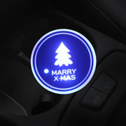 Car AcrylicColorful USB Charger Water Cup Groove LED Atmosphere Light(Christmas Tree)