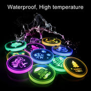Car AcrylicColorful USB Charger Water Cup Groove LED Atmosphere Light(Socks)