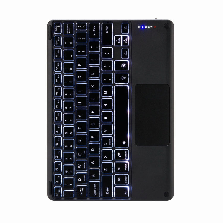 H-102CS Touch Backlight Bluetooth Keyboard Leather Case with Rear Three-fold Holder For iPad 10.2 2020 & 2019 / Pro 10.5 inch(Dark Night Green)