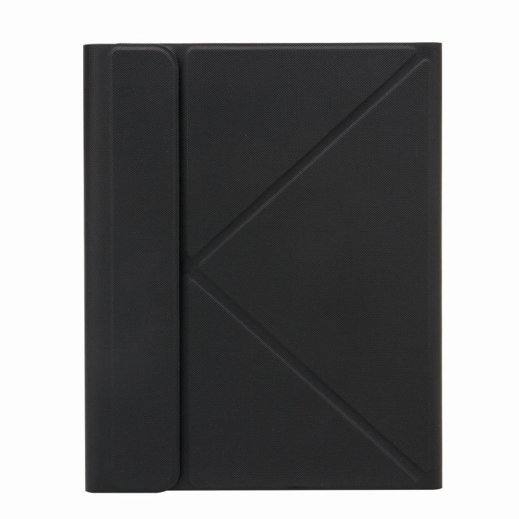 H-102CS Touch Backlight Bluetooth Keyboard Leather Case with Rear Three-fold Holder For iPad 10.2 2020 & 2019 / Pro 10.5 inch(Black)
