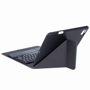 H-102CS Touch Backlight Bluetooth Keyboard Leather Case with Rear Three-fold Holder For iPad 10.2 2020 & 2019 / Pro 10.5 inch(Black)
