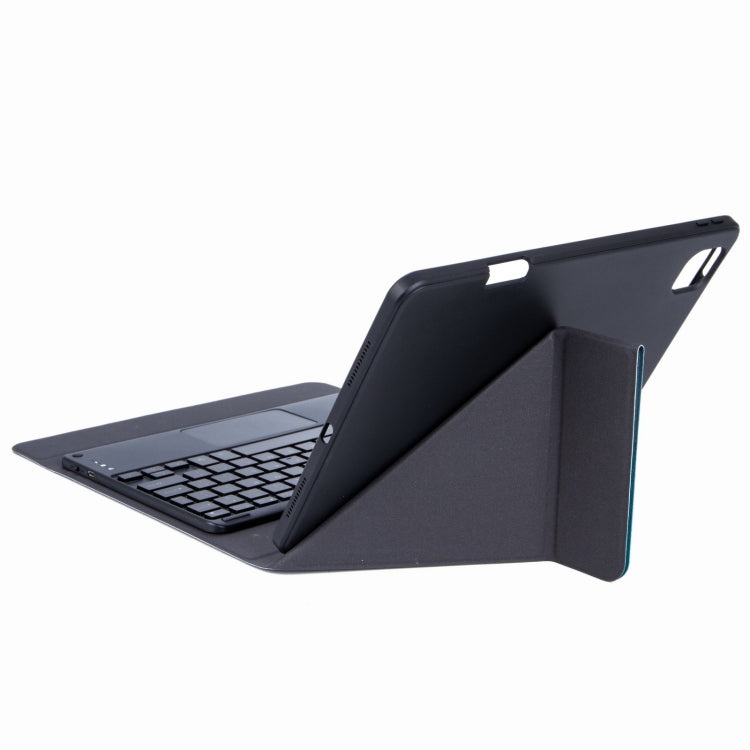 H-102CS Touch Backlight Bluetooth Keyboard Leather Case with Rear Three-fold Holder For iPad 10.2 2020 & 2019 / Pro 10.5 inch(Black)