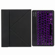 H-102S Monochrome Backlight Bluetooth Keyboard Leather Case with Rear Three-fold Holder For iPad 10.2 2020 & 2019 / Pro 10.5 inch(Black) - Universal by PMC TechLife | Online Shopping South Africa | PMC TechLife | Buy Now Pay Later Mobicred