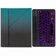 H-097S Monochrome Backlight Bluetooth Keyboard Leather Case with Rear Three-fold Holder For iPad 9.7 2018 & 2017(Dark Night Green) - Universal by PMC TechLife | Online Shopping South Africa | PMC TechLife