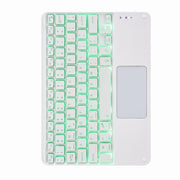 H-097CS Touch Backlight Bluetooth Keyboard Leather Case with Rear Three-fold Holder For iPad 9.7 2018 & 2017(Rainbow)