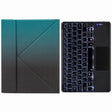 H-097CS Touch Backlight Bluetooth Keyboard Leather Case with Rear Three-fold Holder For iPad 9.7 2018 & 2017(Dark Night Green) - Universal by PMC TechLife | Online Shopping South Africa | PMC TechLife