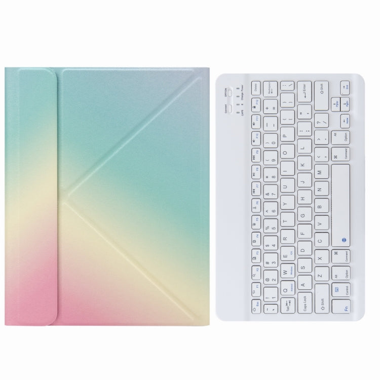 H-102 Bluetooth Keyboard Leather Case with Rear Three-fold Holder For iPad 10.2 2020 & 2019 / Pro 10.5 inch(Rainbow)