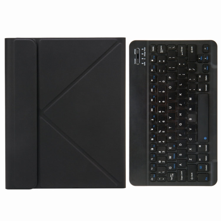 H-102 Bluetooth Keyboard Leather Case with Rear Three-fold Holder For iPad 10.2 2020 & 2019 / Pro 10.5 inch(Black)