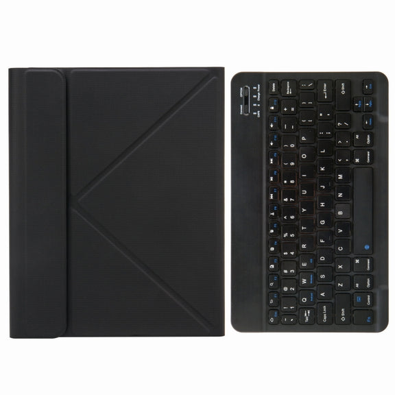 H-102 Bluetooth Keyboard Leather Case with Rear Three-fold Holder For iPad 10.2 2020 & 2019 / Pro 10.5 inch(Black)