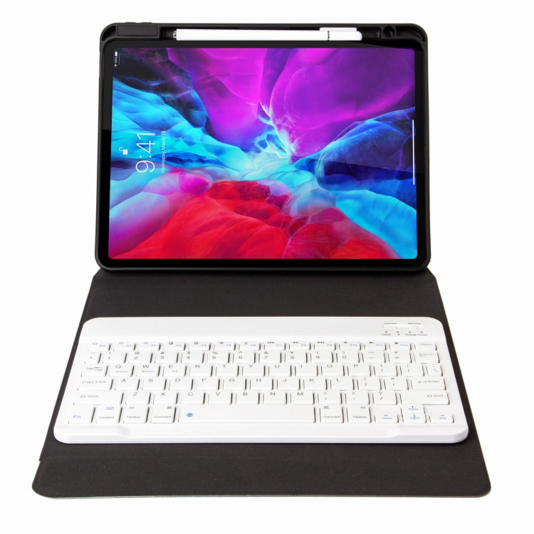 H-097 Bluetooth Keyboard Leather Case with Rear Three-fold Holder For iPad 9.7 2018 & 2017(Rainbow)