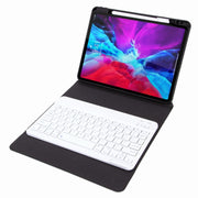 H-097 Bluetooth Keyboard Leather Case with Rear Three-fold Holder For iPad 9.7 2018 & 2017(Rainbow)