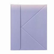 H-097 Bluetooth Keyboard Leather Case with Rear Three-fold Holder For iPad 9.7 2018 & 2017(Purple)