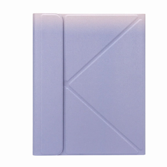 H-097 Bluetooth Keyboard Leather Case with Rear Three-fold Holder For iPad 9.7 2018 & 2017(Purple)