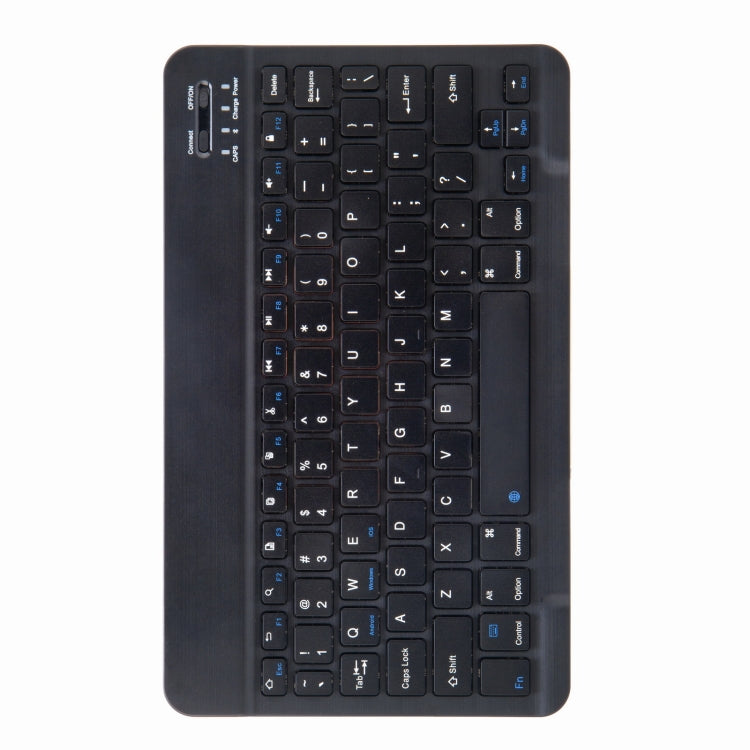 H-097 Bluetooth Keyboard Leather Case with Rear Three-fold Holder For iPad 9.7 2018 & 2017(Black)