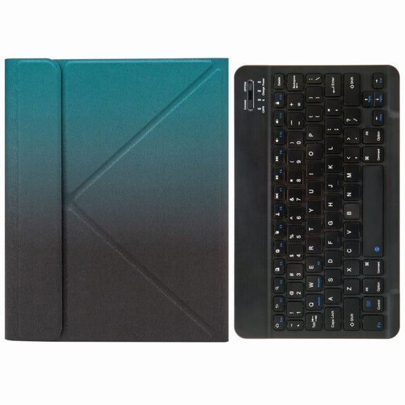 H-109 Bluetooth Keyboard Leather Case with Rear Three-fold Holder For iPad Pro 11 inch 2021 & 2020 & 2018 / Air 2020 10.9(Dark Night Green)