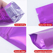 100 PCS/Set Matte Aluminum Foil Snack Stand-up Pouch, Size:8x12+3cm(Pink)