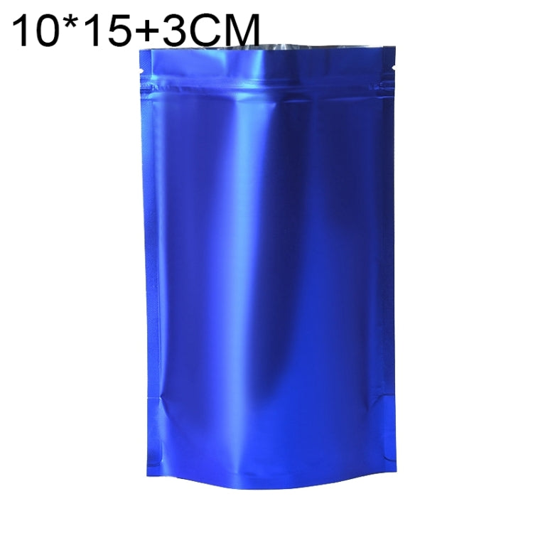 100 PCS/Set Matte Aluminum Foil Snack Stand-up Pouch, Size:10x15+3cm(Blue)
