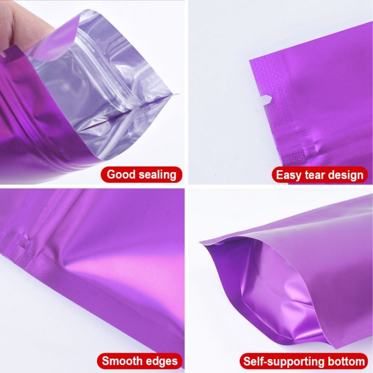 100 PCS/Set Matte Aluminum Foil Snack Stand-up Pouch, Size:14x20+4cm(White)